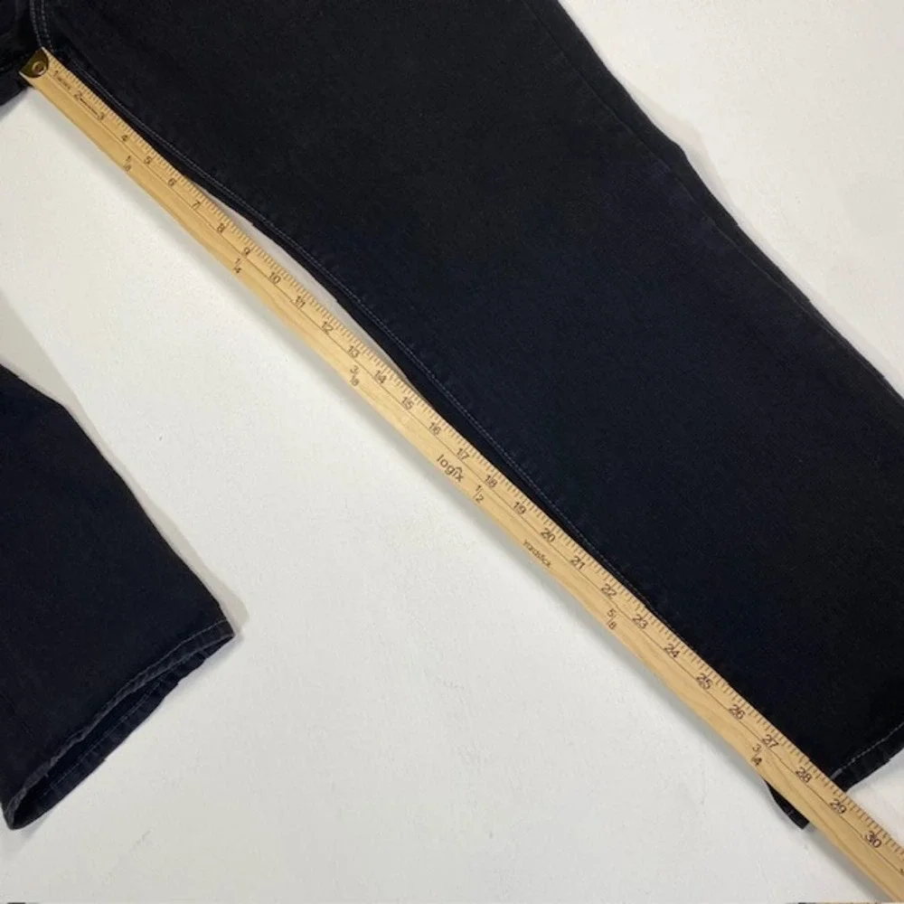 True Religion Ricky Relaxed Straight Black Jeans Mens 36 Contrast Stitch Flap SN